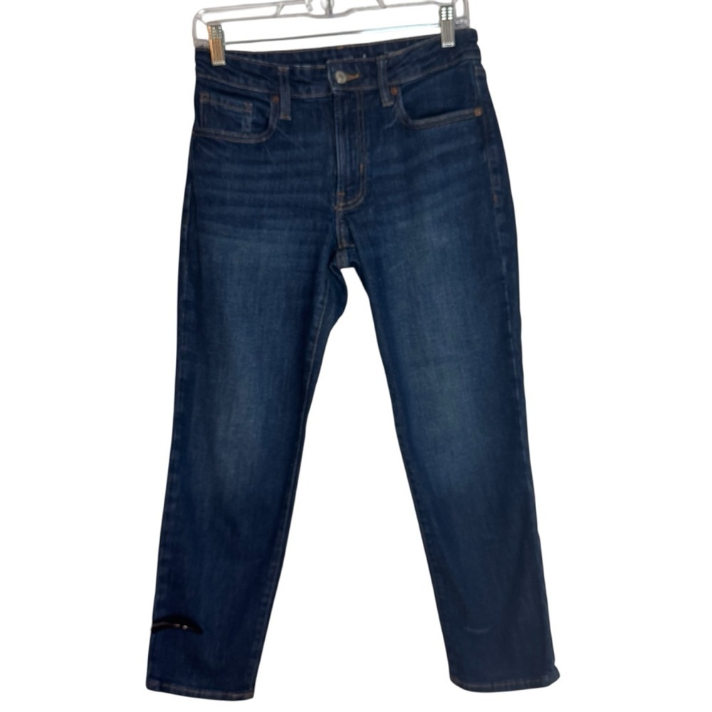Old Navy Women's OG Straight Mid Rise Dark Blue Ankle 2 Petite Jeans